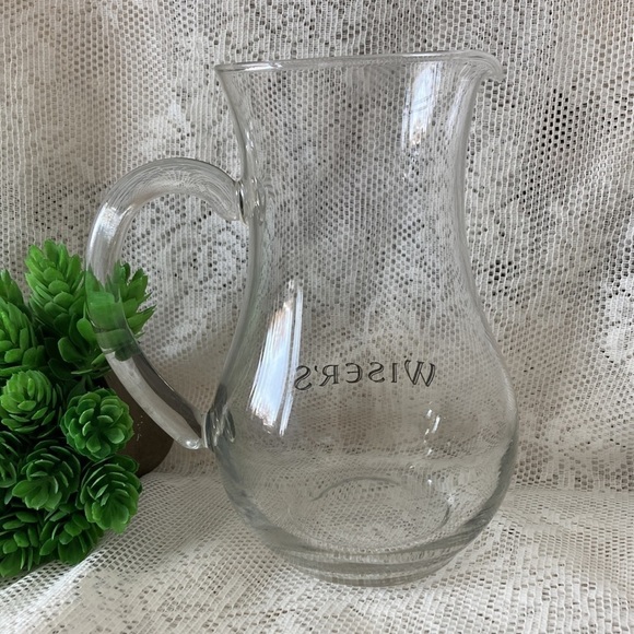 Gift for the Whiskey Drinker- Vintage Glass Wiser's Canadian Whiskey Pitcher - Picture 3 of 4